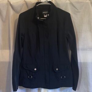 Aris Black Utility Funnel-Neck Jacket